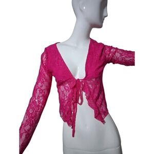 Y2k Lace Fairygrunge Women size Medium Ruffle Romantic Indie Sleaze Cardigan